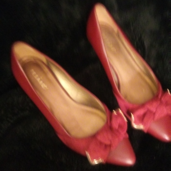 Pes'aro Burgundy/suede flat pumps - Picture 4 of 4